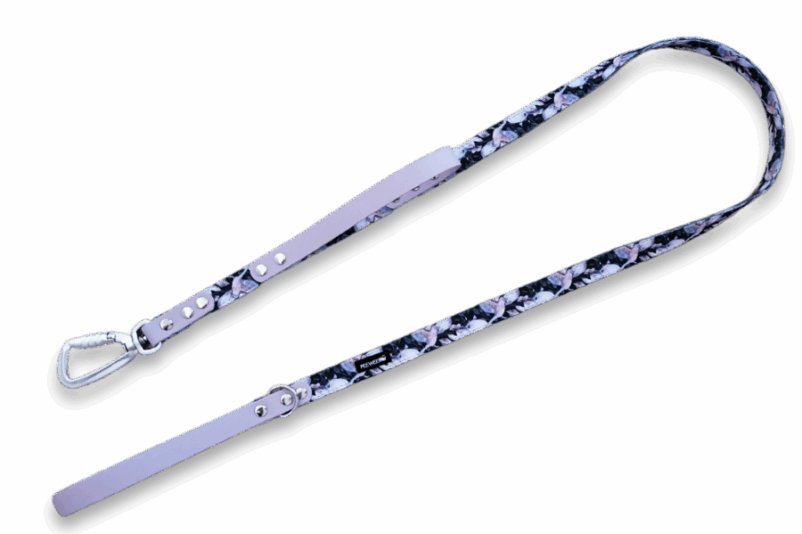 Laisse citadine personnalisable en sangle et Biothane (autre motifs)