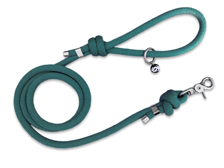 Laisse en corde aqua