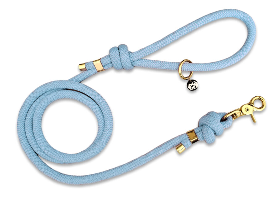 Laisse en corde bleu bébé