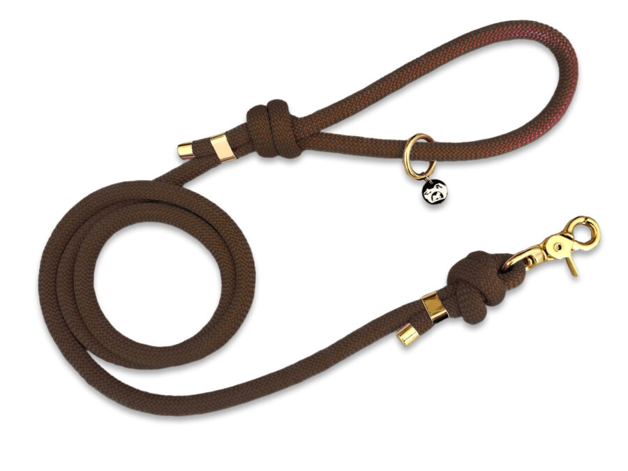 Laisse en corde chocolat
