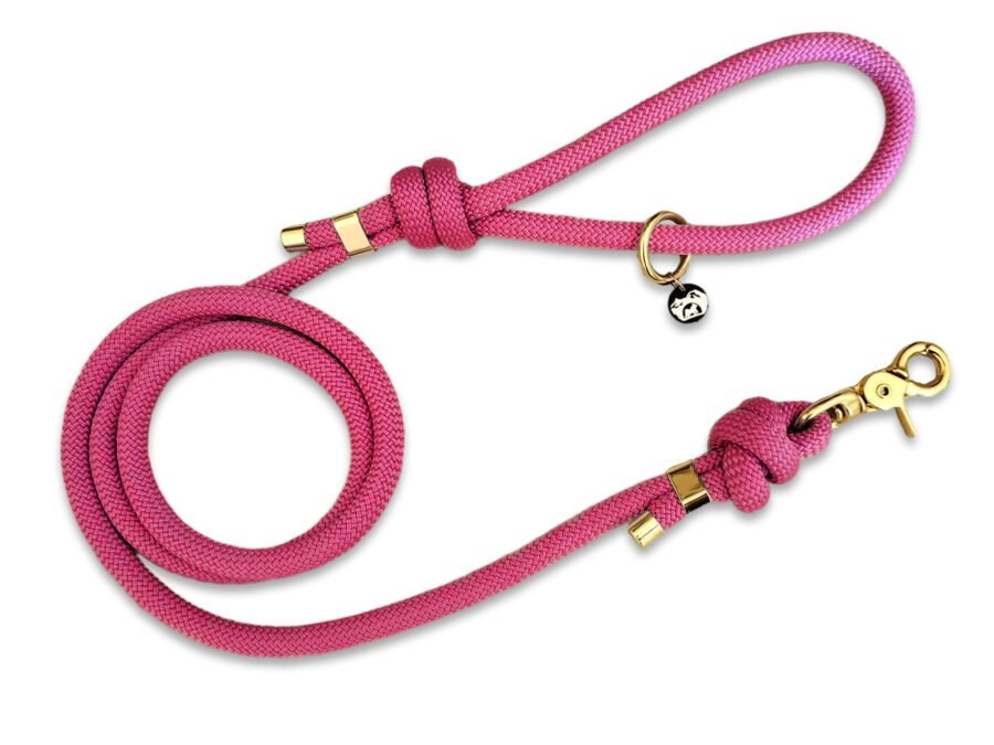 Laisse en corde fuchsia