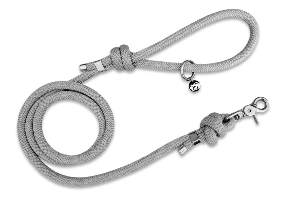 Laisse en corde gris