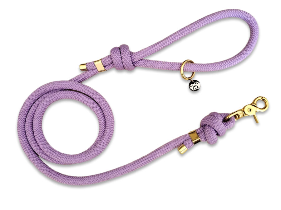 Laisse en corde mauve
