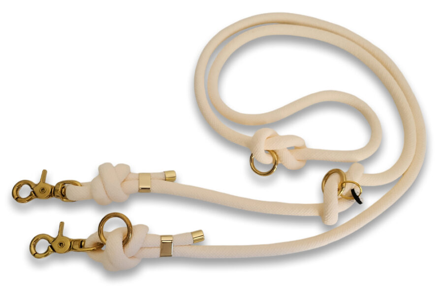 Laisse multi-positions en corde crème