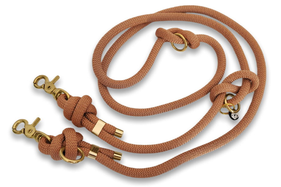 Laisse multi-positions en corde cuivre