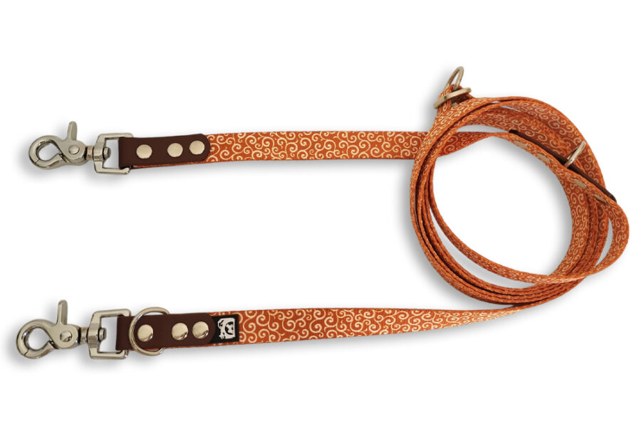 Laisse multi-positions Karakusa orange