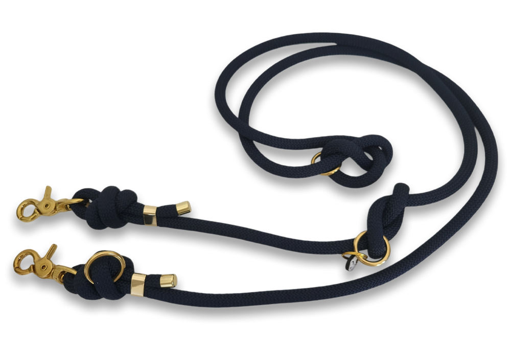 laisse multi-positions en corde marine