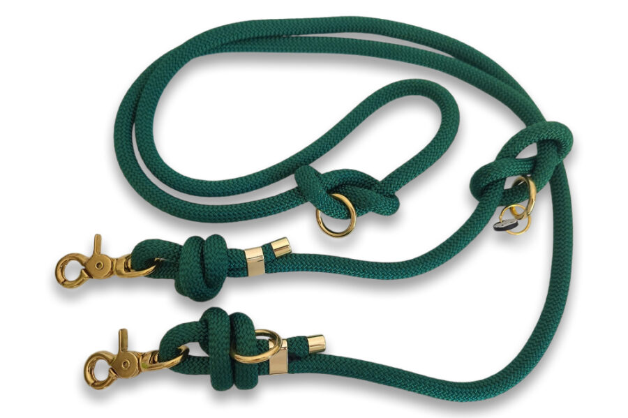 Laisse multi-positions en corde verte