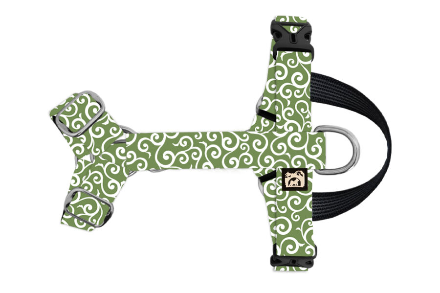 Harnais imperméable pour chien Karakusa vert