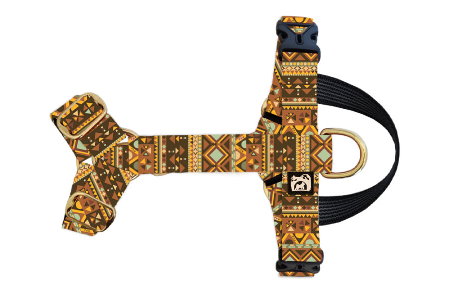 Harnais imperméable pour chien Peeweethnic jaune et brun