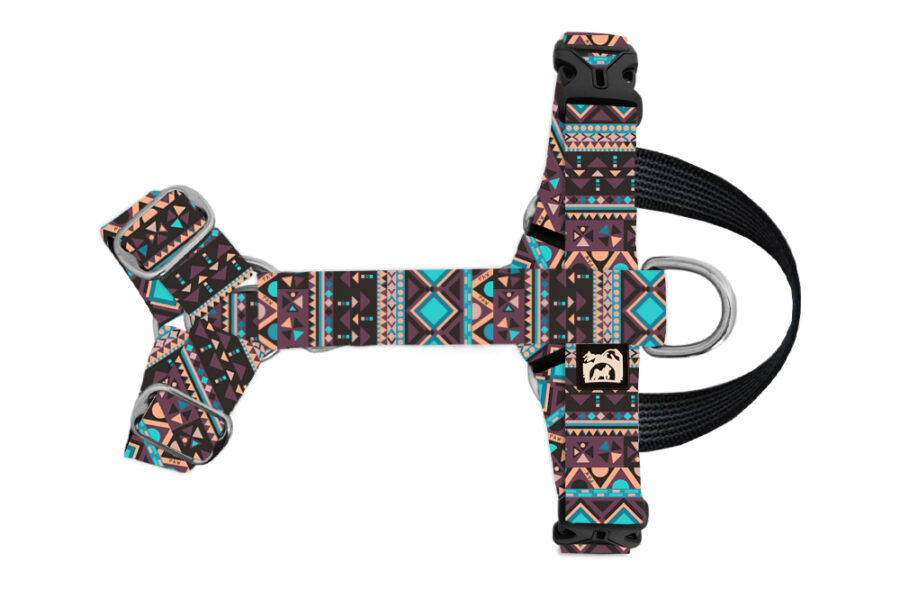 Harnais imperméable pour chien Peeweethnic violet et turquoise