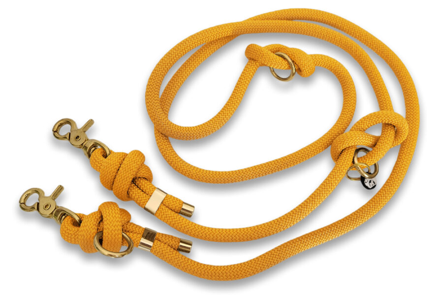 Laisse multi-positions en corde miel