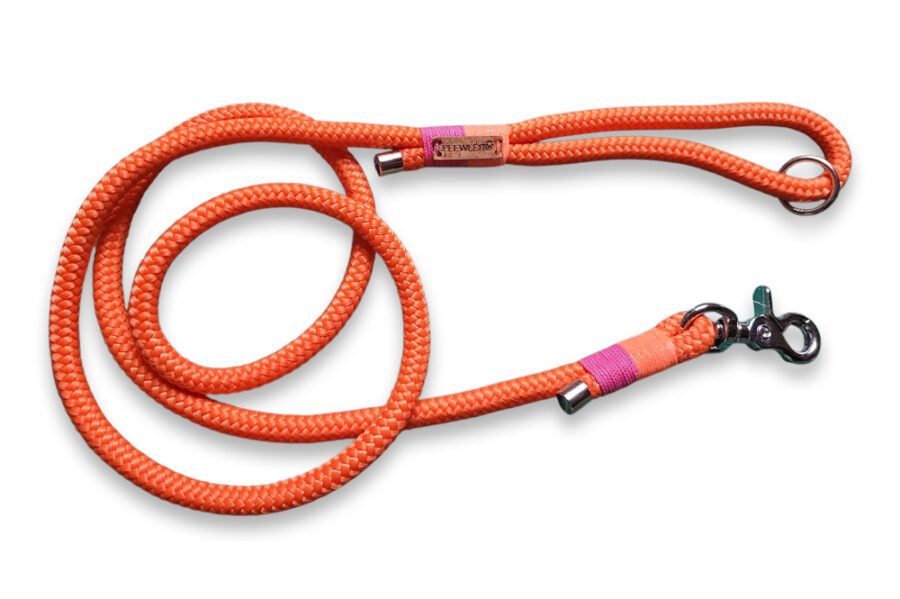 Laisse en corde orange (1m40 - 1 EN STOCK !)