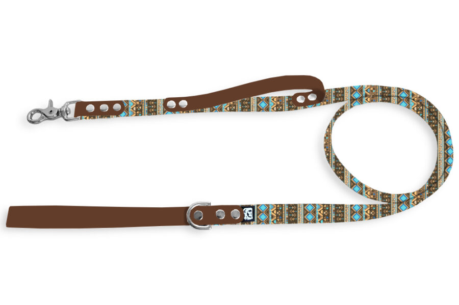 Laisse citadine Peeweethnic bleu et marron