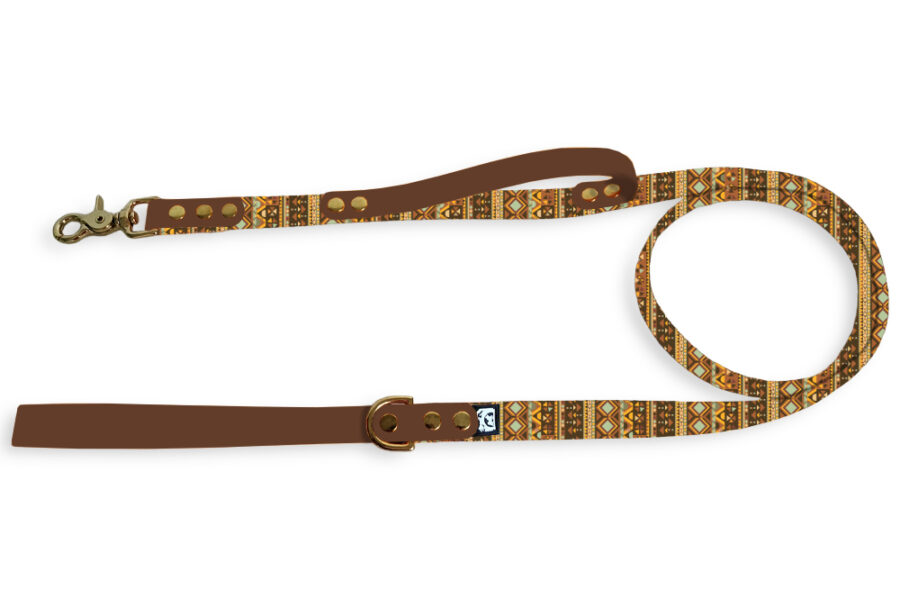 Laisse citadine Peeweethnic jaune et brun