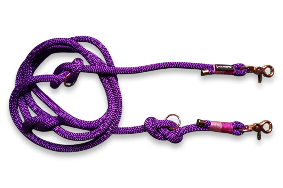 Laisse multi-positions en corde violette (1 EN STOCK !)