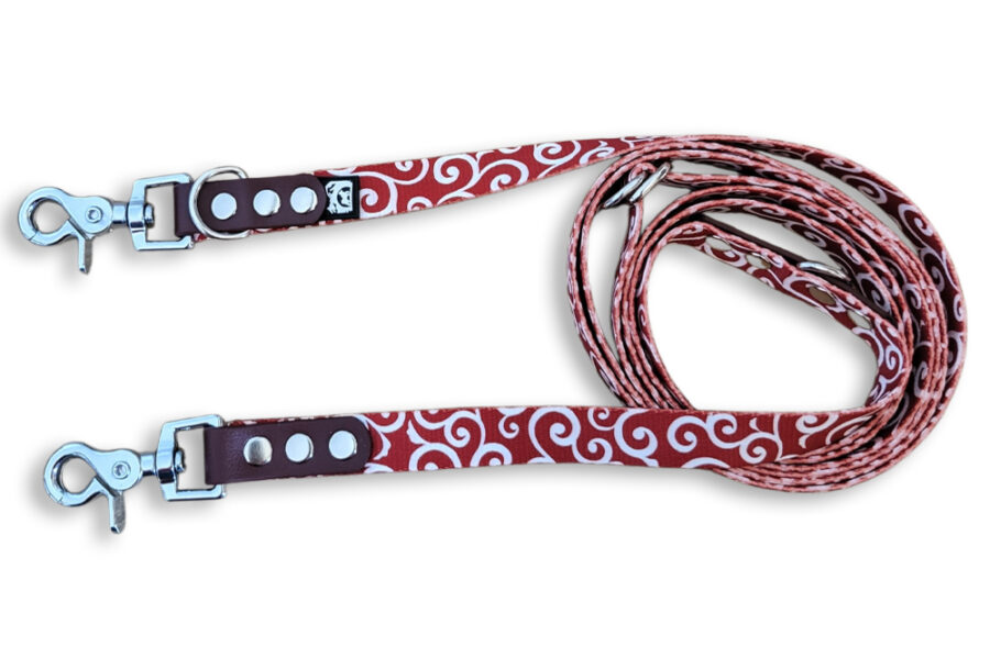 Laisse multi-positions Karakusa rouge