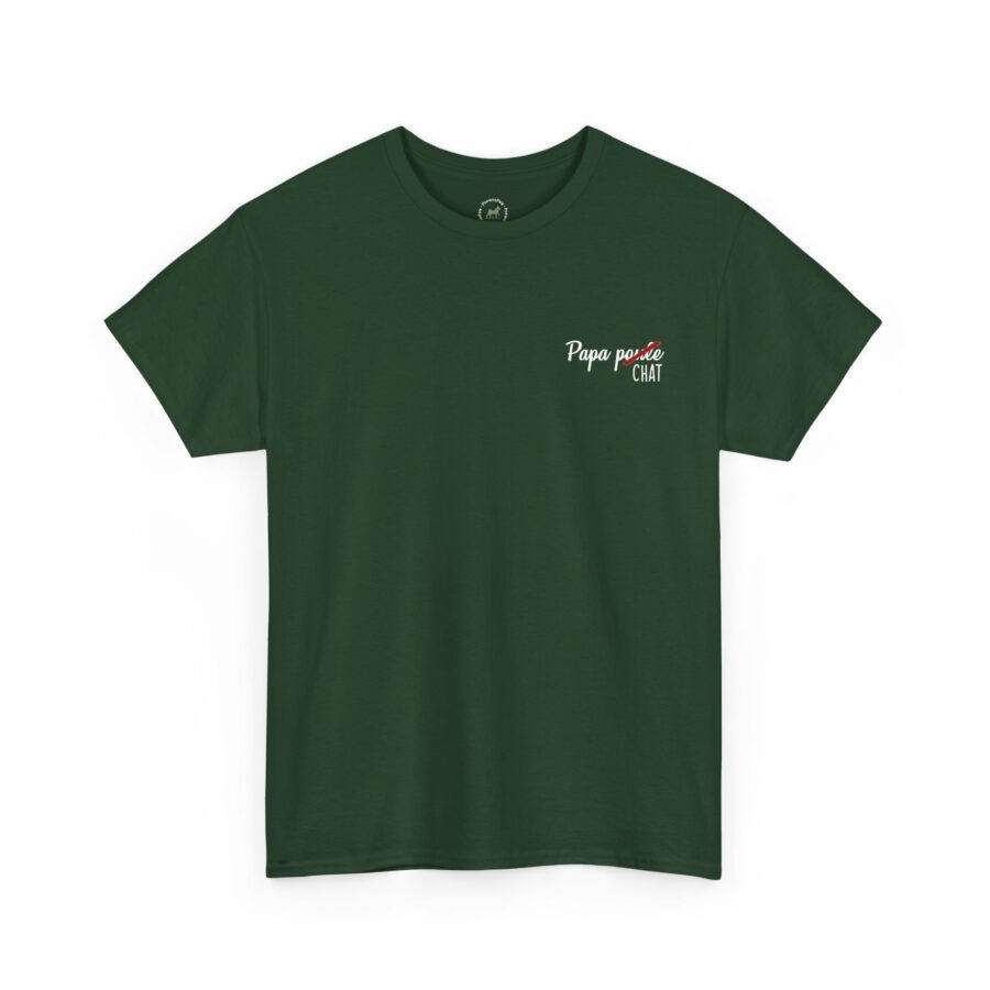 T-shirt floqué 100% coton - Papa Chat (14 coloris)