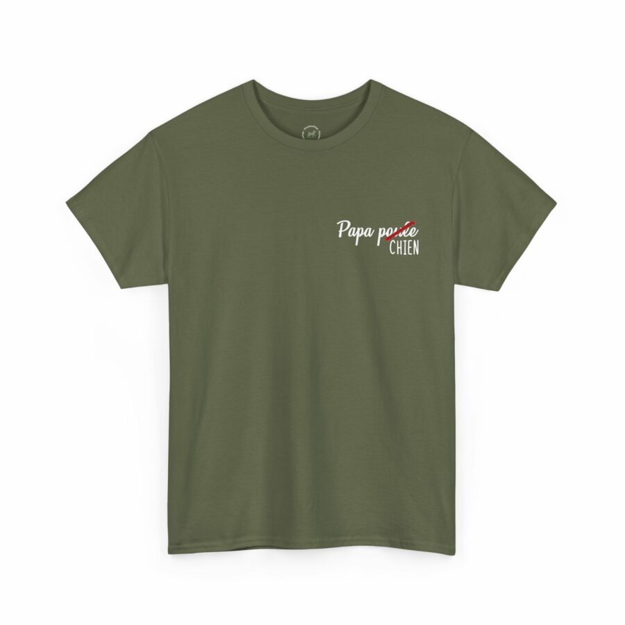 T-shirt floqué 100% coton - Papa Chien (13 coloris)